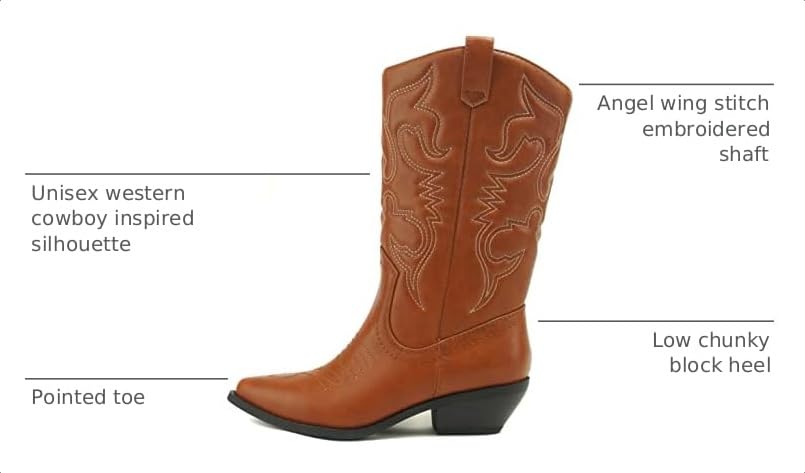 Image of Soda Women's Mug Round Toe Faux Suede Stacked Heel Western Ankle Bootie