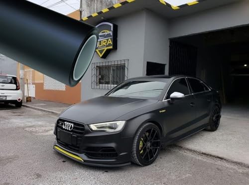 Image of WALLMATE Matt Black Car Sticker Self Adhesive Bubble Free Vinyl Wrap for Car, Scooty, Cycle, Bike and Other Vihicle Interior & Exterior Decoration (Black Matt, 20X84 in)