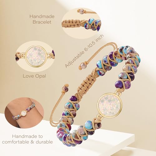 Gifts for Daughter Granddaughter Christmas Gift To My Mom Grandma Wife Girlfriend Sister Jasper Heart Bracelets Birthday Anniversary Stocking Stuffers for Teens Jewelry for Women4