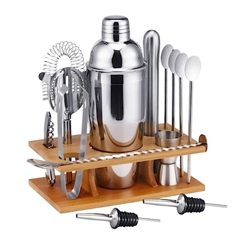 Kit de coctelera con soporte de madera 750 ml miniatura 1