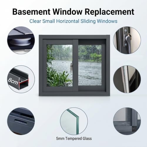 Ventana de sótano de aluminio con mosquitera para evitar humedad y plagas 6