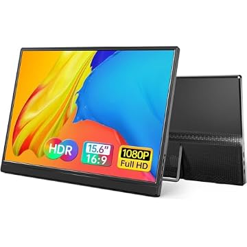 Yxk Monitor portátil de 15,6 polegadas 1080p USB-C HDMI ultrafino para viagem, com suporte, para laptop, PC, Mac Phone, PS, Xbox, Swich IPS Ultra-Thin Zero Frame Gaming Monitor