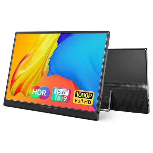 Yxk Portable Monitor 15.6 Inch 1080P 60Hz IPS HDR Ultra-Slim Travel Monitor with Dual Speakers USB-C HDMI Second Screen for Laptop PC Mac Phone Xbox PS4/5 Switch, VESA Kickstand, Zero Frame Gaming