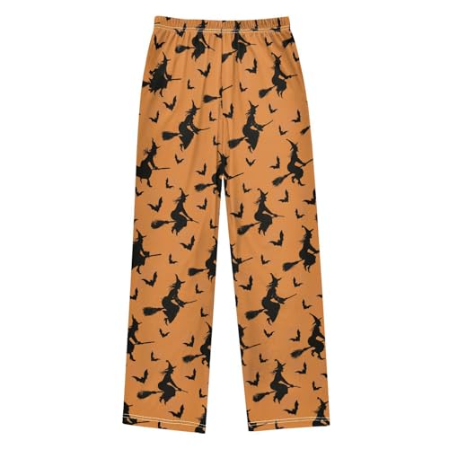 Halloween Pajama Pants Witch Bat Silhouette Long Sleep Pants Lounge Bottoms2