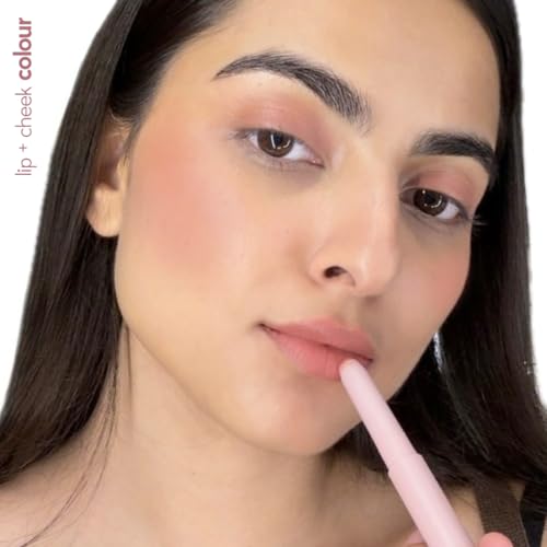Image of Ruby's Organics OneStick Lipstick for Women - Blurr, Lip and Cheek Contour Crayon, Matte Finish, Lip Makeup - Enriched with Antioxidants and Vitamins, Chemical Free - Peony
