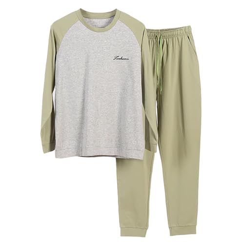 Pyjama homme manches longues mi-saison vêtement d'intérieur bicolore fin