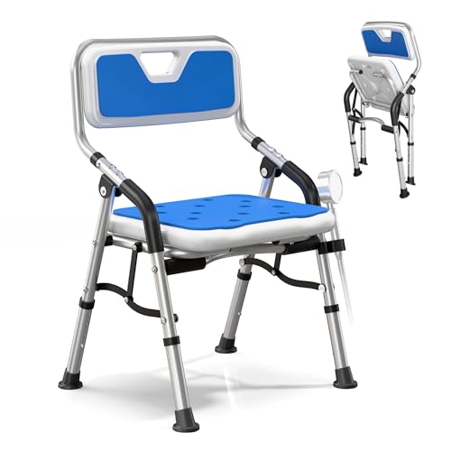 Sedia da Doccia Pieghevole per Anziani e Disabili, Sedile da