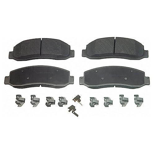 Image of Detroit Axle - Front Ceramic Brake Pads + Rear Semi-metallic Brake Shoes Kit Replacement for Ford F-250 F-350 F-450 Super Duty - 6pc Set