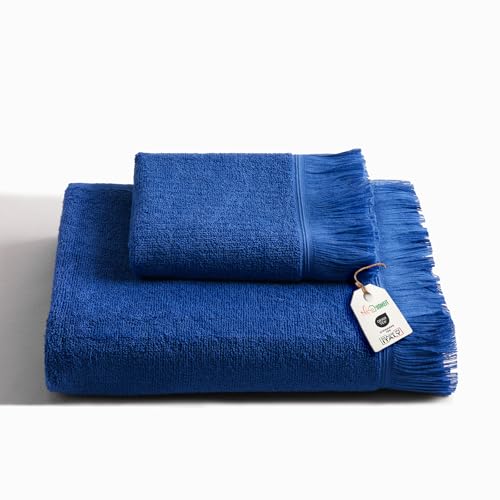 Nice Homeit - 2 Toallas Para Cara Y Manos, 60x100, 100 Algodón, Suave, Ligera Y De Secado Rápido. Fabricada En Italia Azul Claro Nice Homeit - 2 Toallas Para Cara Y Manos, 60x100, 100 Algodón, Suave, Ligera Y De Secado Rápido. Fabricada En Italia Azul Claro