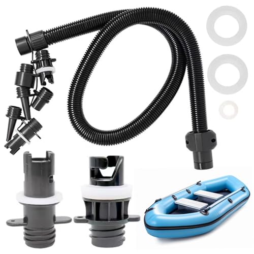 Paddle Board Pump Adapter Set, Practical Paddle Board Accessories, 1 Pump Hose 6 Air Nozzles, for Inflatable Boats, Rafts, Kayak, Floats Electric4