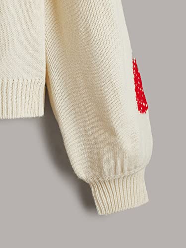 MakeMeChic Girl's Cardigan Sweaters Cute V Neck Button Down Teens Kids Cropped Sweater4