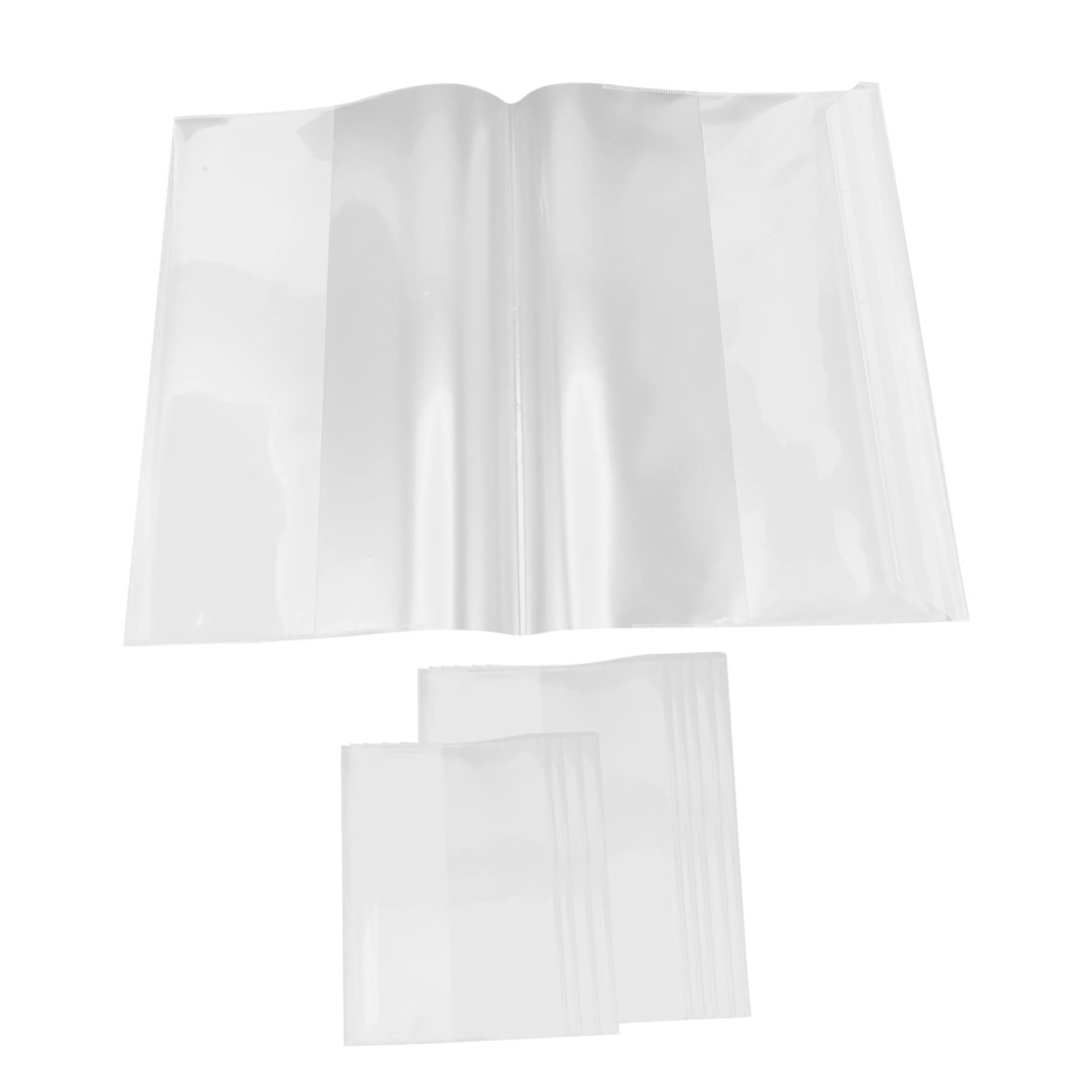 DOITOOL 80 Pezzi Copertine Trasparenti Protettive per Libri Scolastici Pellicola Resistente e Coprilibri Plastica Strappo per Studenti