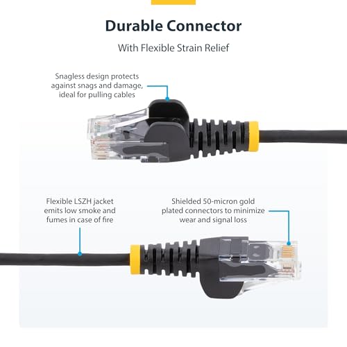StarTech.com Cable Ethernet CAT6 Slim 9 pulgadas rojo miniatura 3