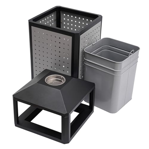 Caneca comercial rectangular con cenicero 38 galones miniatura 7