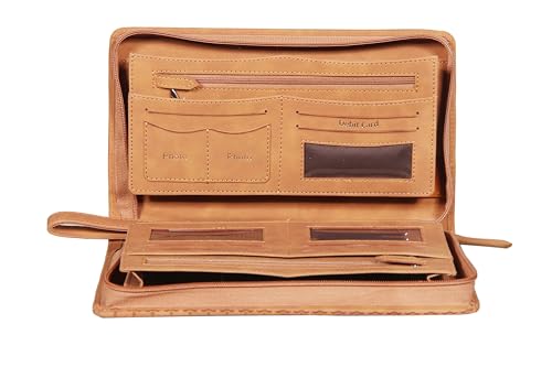 Image of Sukeshcraft Multiple Cheque Book Holder | Original PU Holds Upto 8 Cheque Books, Sensa Tan