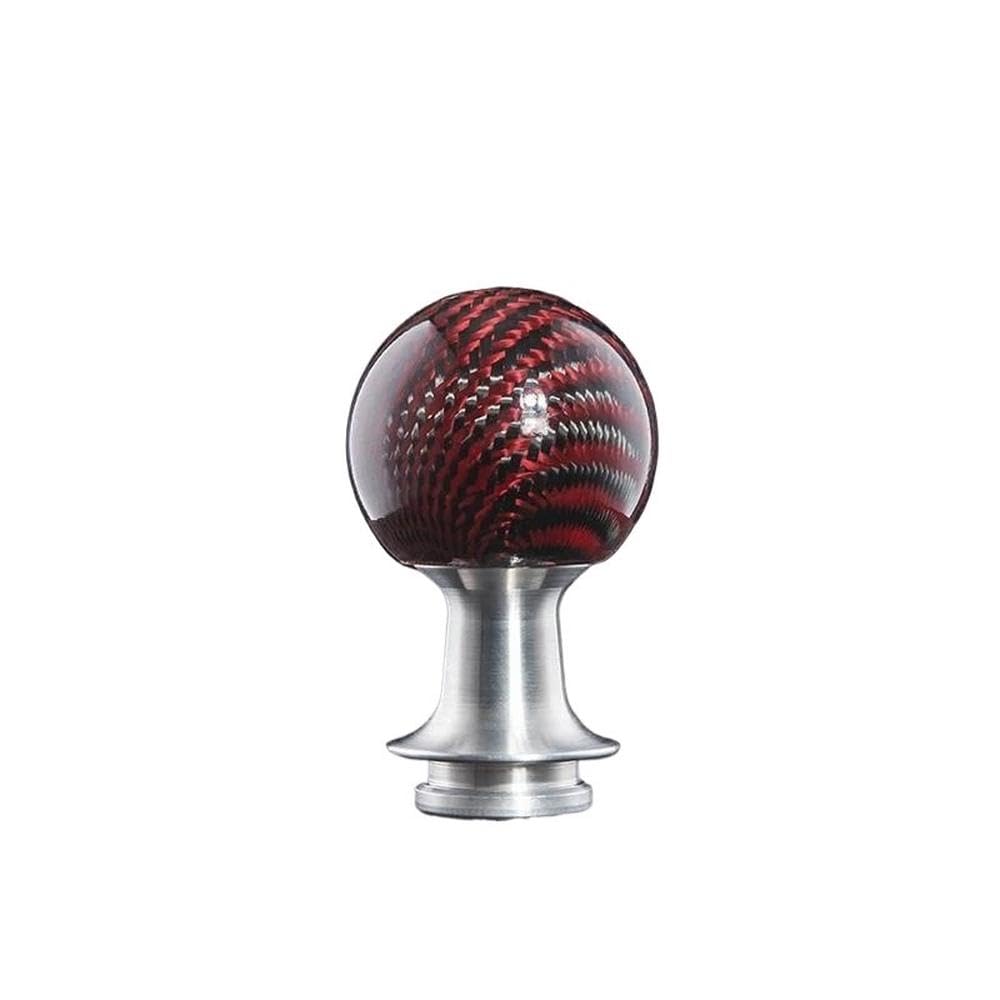 HYASDBWE Real Carbon Fiber Manual Gear Shift Knob for Golf for Polo for Bora for Jetta for Passat Gear Shifter Parts(Red)