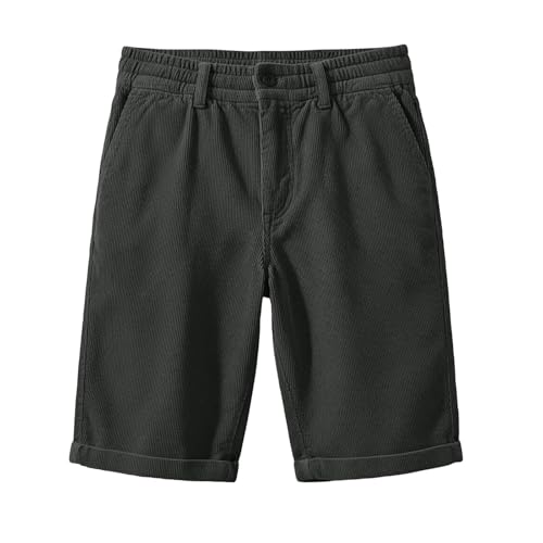 Image of Cambkatl Straight Leg Corduroy Shorts for Men Summer Versatile Outdoor Casual Stretch Lounge Shorts with Pockets