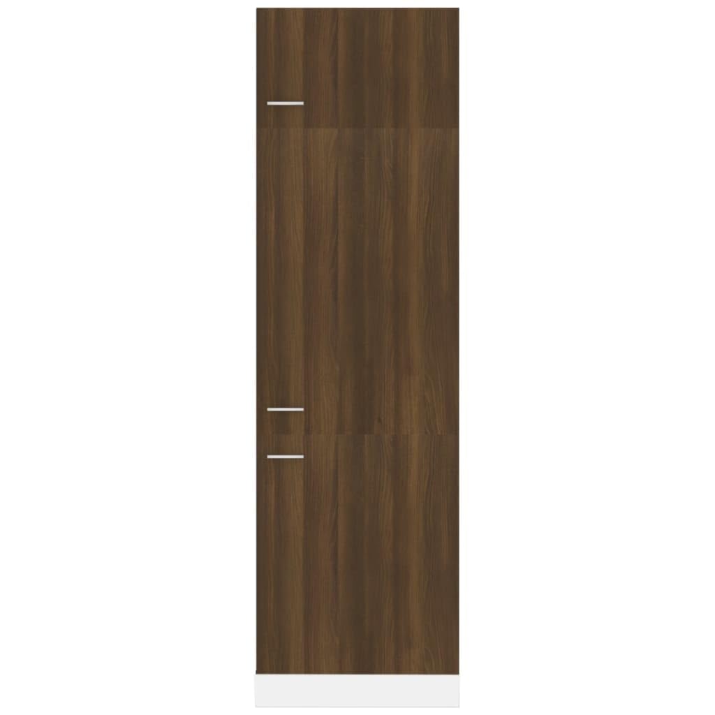 Armadi e stoccaggio,Armadi da cucina,Armadio frigorifero Rovere Marrone 60x57x207 cm Legno Ingegnerizzato