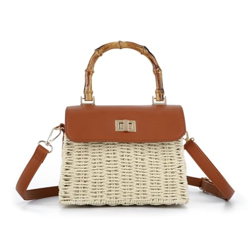 Sac en Paille Femmes Boho Chic aux finitions tressées haut de gamme