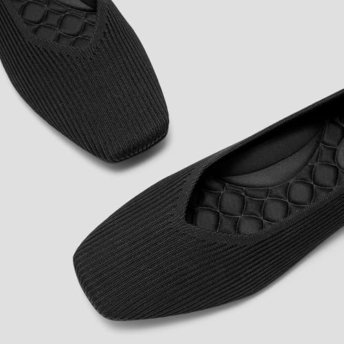Image of VIVAIA Margot Walker Women's Flats Lightweight Square Toe V Cut Ballet Flats Comfortable Casual Water Repellent Walking Flat Shoes