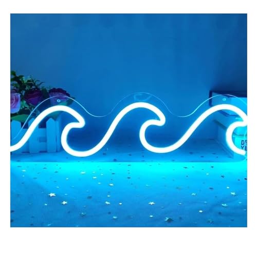 Éclairage trop vif ? Lampe lumières néon ondulées d'ambiance 13x42cm pour salon