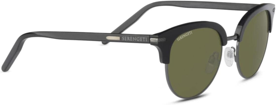 Serengeti Lela 8942 Acetate Aurora, Black/Shiny Dark Gunmetal Mineral Polarized 555nm