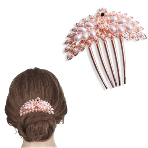 Image of BellaStella Premium Rhinestone Flower Hair Comb Hairpin Hair Dressing For Wedding Prom (Pack of 5) (White)