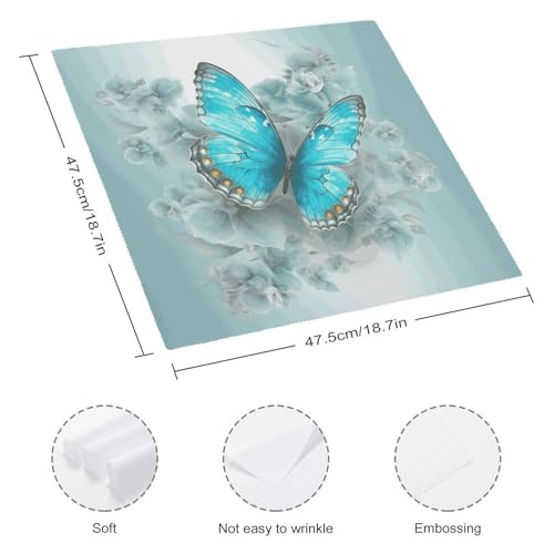 Servilletas de Tela Azul Claro con Diseño Mariposa 2 Piezas miniatura 2