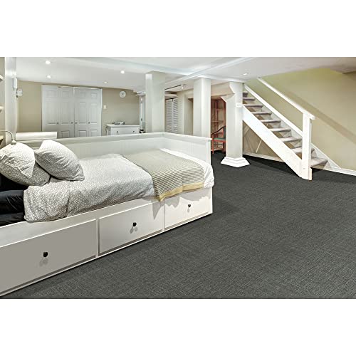 Image of Mohawk Basics 24 inch x 24 inch Berber (Loop pile), 0.09 inch Pile Height, Carpet Tile, PET Fiber, Grey Color, (24 Tiles), (96 sqft /carton)
