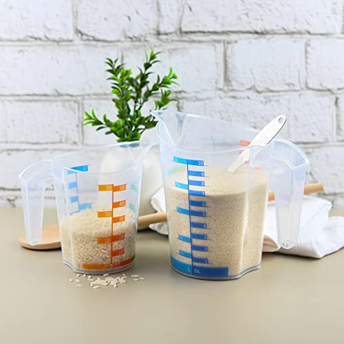 Tribello Measuring Cup Set 1 Cup And 1 Quart Plastic, With Easy To Read Measurements - Bpa Free - 16Oz & 32Oz Liquid Measuring Cup - Spout Top For Pouring #TOP1