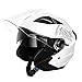 Westt Jet Casco Moto Certificado ECE 22.06 Hombre Mujer Casco de Moto con Doble Visera capacete Casco Jet Scooter Trail, Blanco metálico, S (55-56 cm)