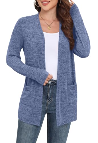 Image of Yincro Womens Lightweight Cardigan Long Sleeve Open Front Casual Sweater Cardigans with Pockets