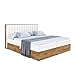 Produktbild ALTDECOR Boxspringbett mit H3-Matratze (20 cm hoch) mit Bonellfederung + PUR, Topper (4 cm hoch), Polsterbett mit Kopfteil und Bettkasten mit Eiche Holz 180x200 Weiß Kunstleder