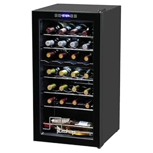 Winado 28-Bottle Dual Zone Compressor Wine Cooler, Freestanding Compact Mini Wine Fridge with Adjustable Temperature, Digital Control & Removable Shelves for Wine Storage