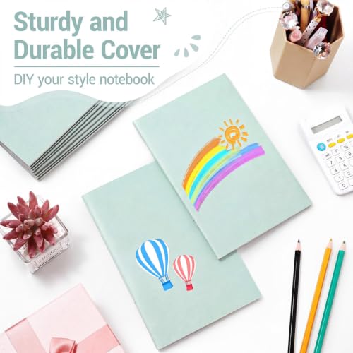 Image of 100 Pcs A5 Journals Notebooks Bulk,Sage Green,Lined | Kraft Softcover Small Notebooks 5.5 Inch x 8.3 Inch Notepads with 60 Page 30 Sheet for Writing Sketch Travel Office Supplies