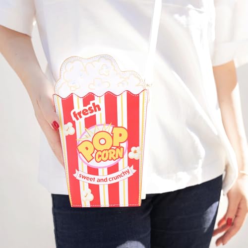 Popcorn Purse Novelty Food Shaped Crossbody Shoulder Bag Cute Pearl Stylish Vegan Leather Handbag Zipper Gifts3