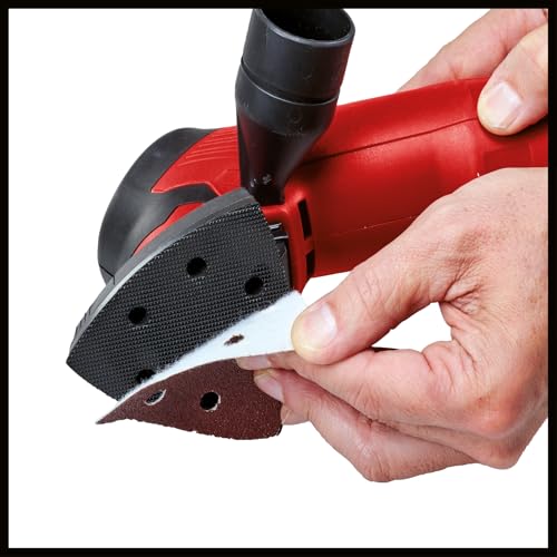 Einhell 200W Electric Detail Sander - Triangular Orbital Sander for Wood with Dust Extraction, 2mm Oscillating Circuit, 22,000 RPM Oscillation Rate - TC-DS 20 E Delta Sander with 9 x Sanding Sheets 6 Einhell 200W Electric Detail Sander - Triangular Orbital Sander for Wood with Dust Extraction, 2mm Oscillating Circuit, 22,000 RPM Oscillation Rate - TC-DS 20 E Delta Sander with 9 x Sanding Sheets - Image 6