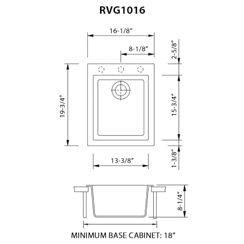 Ruvati-16-x-20-inch-epiGranite-Drop-in-Topmount-Granite-Composite-Single-Bowl-Kitchen-Sink–Clay–RVG1016TC Ruvati 16 x 20 inch epiGranite Drop in Topmount Granite Composite Single Bowl Kitchen Sink–Clay–RVG1016TC