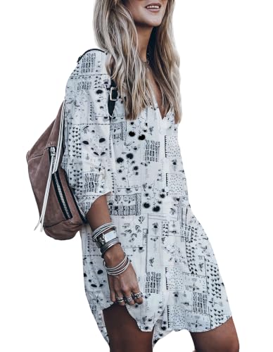 Image of Women's Swimsuit Cover up,Silky Button Down Shirt Midi Dress Kimono,Summer Bathing Suit Beach Coverups for Women (CP-Aline)