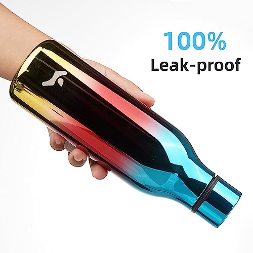 Image of Konokyo Insulated Water Bottle with Strap,18 oz Double Wall Stainless Steel Vacuum Bottles Metal Water Flask,Caribbean Sunrise