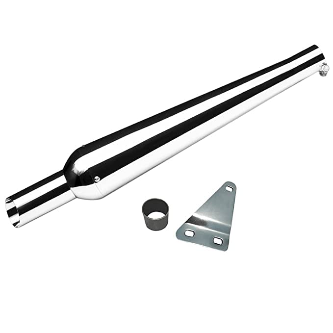 Dhe Best SIL38 Bike Gold Star Silencer Glass Wool Exhaust Chrome Glasswool Goldstar Silencer for RE Classic 350