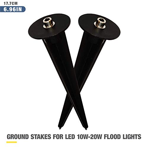 Demasled 2Pcs Metal Ground Stake For 10W - 20W Led Flood Light Holder 6.6 In - 16.8Cm For Outdoors Gardens And Yard #TOP1