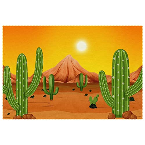 Sets de table forme cactus vert 30x45cm résistant chaleur pour table à manger - 2