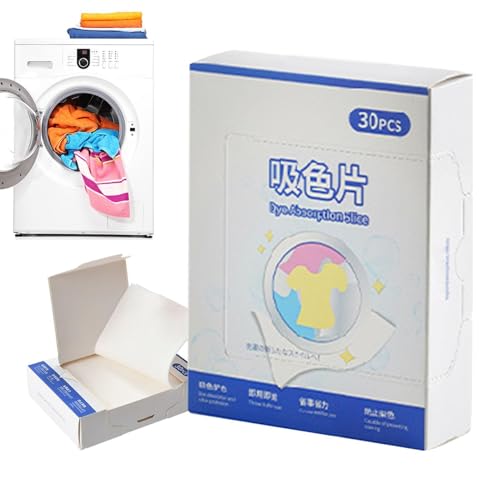 Hojas atrapa color para la colada – Paquete de 30 hojas absorbentes para tintes para lavado, ropa universal para la protección del color, ropa de absorbente, toallas,