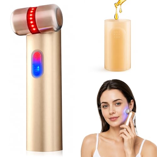 HAMINOS Dispositivo Facial con Microcorriente EMS e Infusión de Sérum, Masajeador Facial con Luz Roja, Azul y Morada, 3 Intensidades, Herramienta Skincare Recargable USB-C