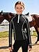 Zaldita Kids Girls Equestrian Riding Zipper Shirt Jacket Riding Horse Thumb Holes Zip-up Athletic Sweatshirt Black 4 Years