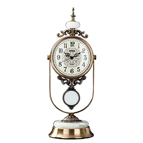 Reloj de escritorio retro despertador con péndulo vertical para mesa de hogar 2