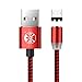 Cable Micro USB Android magnético de 3,3 pies/6,6 pies/10 pies Trenzado de Nylon Fast Charge2.0 Un Macho a Micro USB B Cable de imán con Pantalla LED para Samsung S5,S6,S7,Huawei P8 Lite P9,LG G2,G3