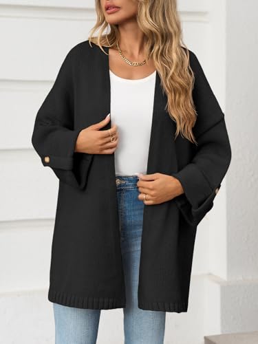 Image of Saodimallsu Womens Oversized Long Cardigan Sweaters Casual Open Front Chunky Knit Slouchy Fall Trendy Sweater Coats