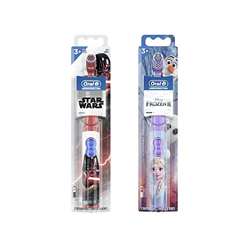 Oral-B Kids Battery Powered Electric Toothbrush Featuring Disney Star Wars & Frozen with Extra Soft Bristles, for Children and Toddlers Age 3+ Characters May Vary